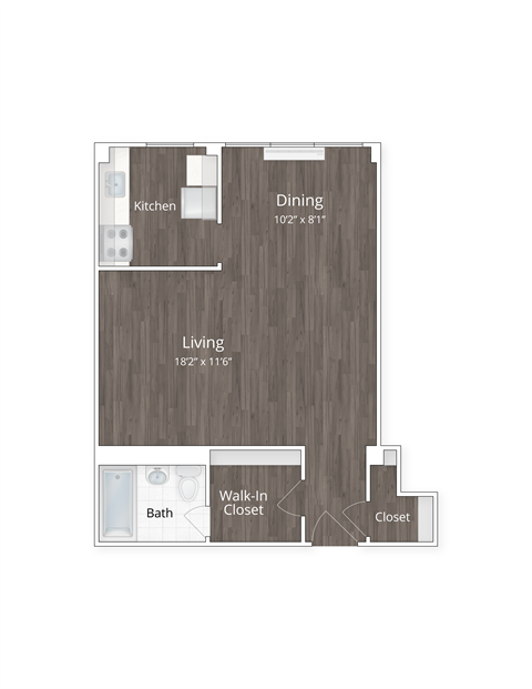 0 Bedroom 1 Bath Floor Plan at 1500 Arlington, Virginia, 22209
